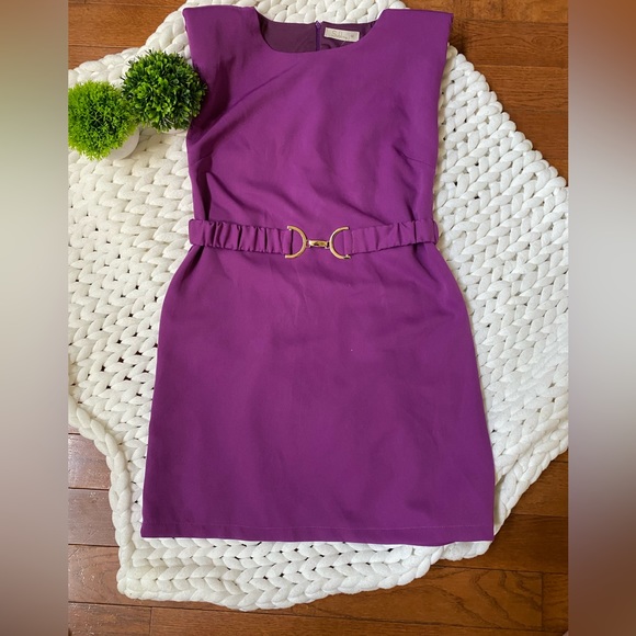 Sublini NWT  Women's Shoulder Pad Tank Dress Sleeveless/ Purple Size M . - Picture 9 of 13